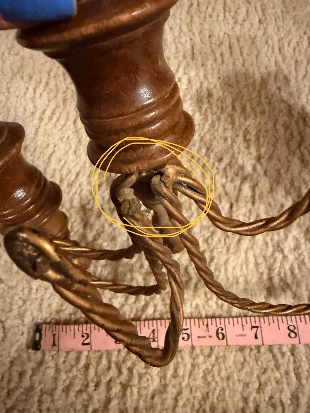 Antique-Style Brown Metal Candle Sconce